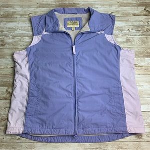 Cabelas Purple Nylon Vest Fleece Lined EUC XL